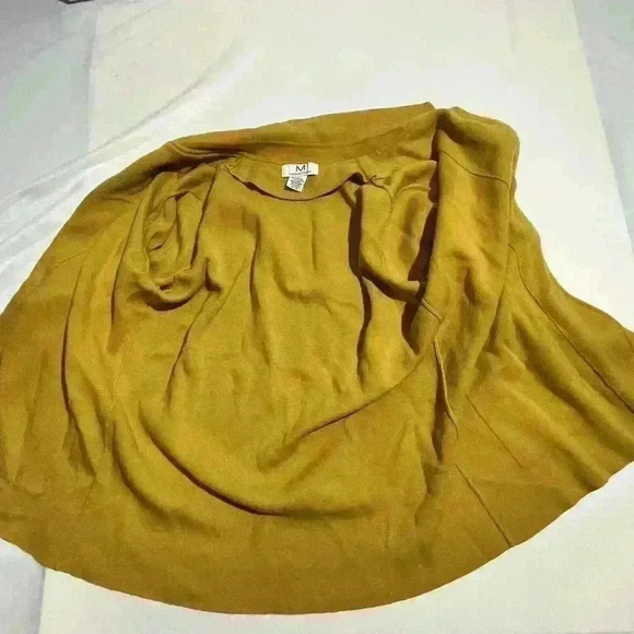 Magaschoni Cotton Wool Blend Cardigan Sweater Womens M Yellow Open Front - Picture 6 of 9
